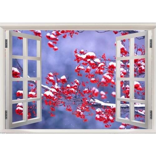 Kexinzu 5D DIY Full Square Drill Diamond Painting Window Scenery Flower 3d Mosaic Diamant Embroidery Wedding Room Decoration 45