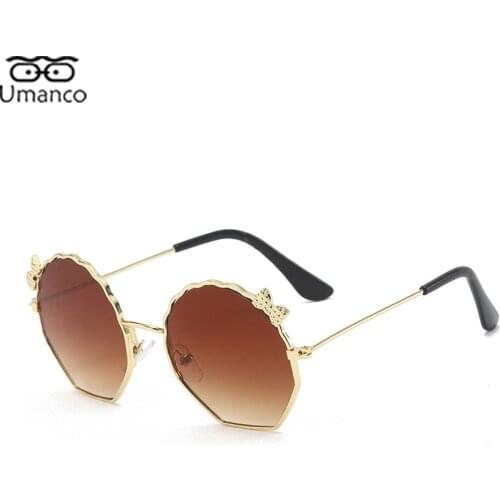 Colorful Kids Sunglasses with Bowknot Metal Frame AC Lens Sun Glasses for Girls Teens Anti UV Travel Beach Eyeglasses