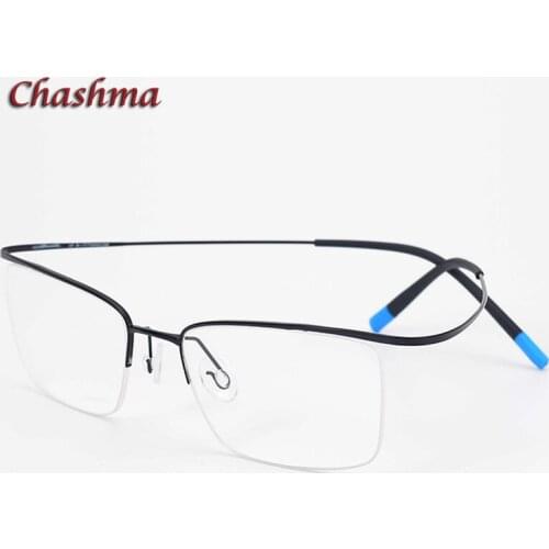 Chashma Men Optical Glasses Brand Design Prescription Lenses Women Titanium Eyewear Half Frame Spectacles