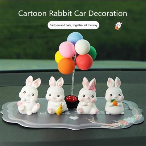 Cartoon Cute Resin Rabbit Car Interior Decoration Goddess Fashion Home Car Office Ornament
