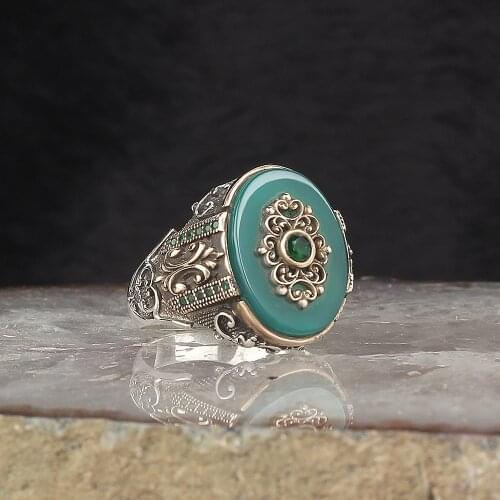 Real Sterling Silver Ring with Natural Onyx or Agate Stone Silver Women Ring Silver Men Ring Gifts for Her Gifts for Women