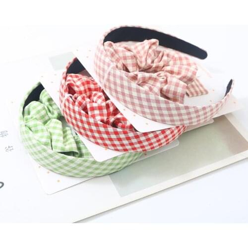 Plaid Fabric Hairband Elastic Hair Hoop Hair Ring Hair Clip Hairpins Accessories Headband For Women Headwear Hair Accessories