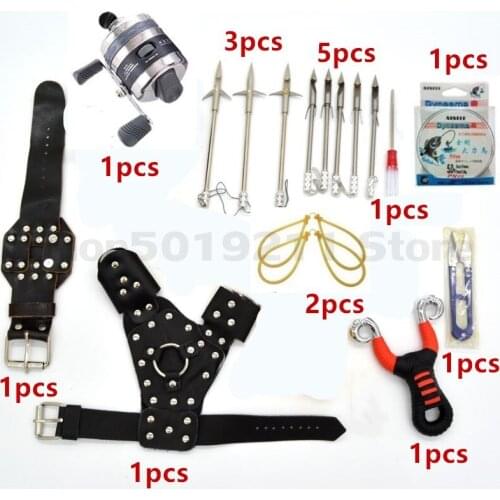 Hunting Bow and Arrow Compound Bow Powerful Multi-Function Archery Slingshot Shooting with Stainless Steel Fishing Reel Tool