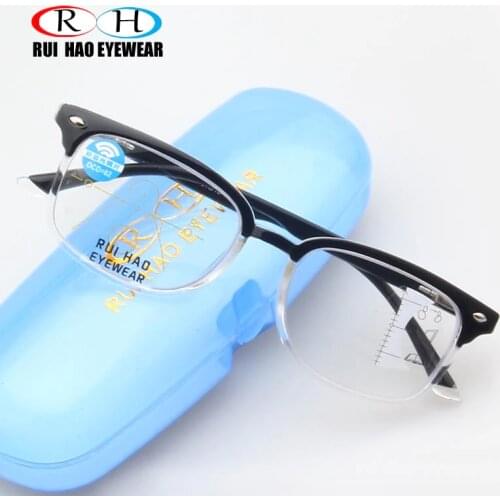 Progressive Reading Glasses Clear Polycarbonate Lenses Anti Blue Ray Presbyopic Eyeglasses Add +1.00~+3.50 Multifocal glasses