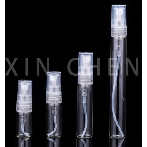 20 Pcs Clear Glass Spray Bottle Perfume Atomizer Mini Cosmetic Sample Test Bottle Thin Glass Vials Nebulizer 2ml 3ml 5ml 10ml