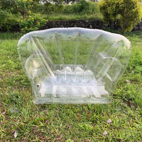 Environment Friendly PVC Transparent Inflatable Sofa Beach Home Single Lazy Inflatable Outdoor Camping Sofa