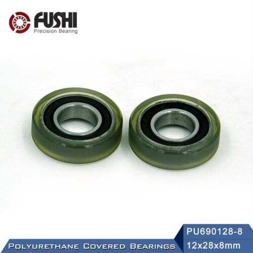 PU 6901 Polyurethane Covered Bearing 12*28*8 mm ( 2 Pcs ) Shaft 12mm PU690128-8 Urethane Cover PU6901 Bearings