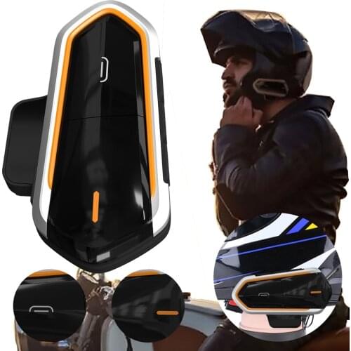 QTBE6 Motorcycle Helmet Intercom Headphones Wireless Intercom Handsfree Waterproof FM Radio Headset Motorcycle Headphone