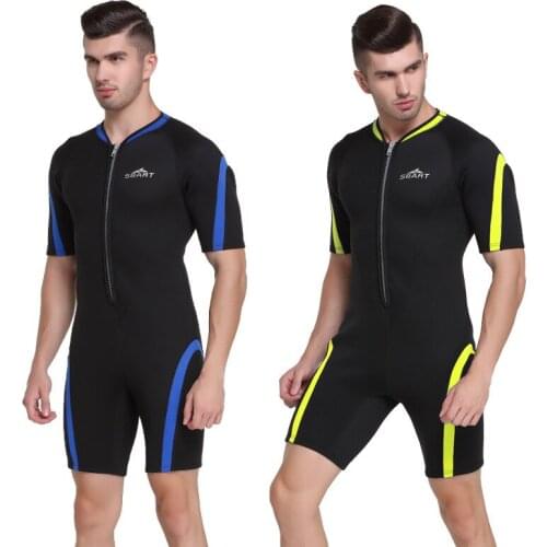Sbart 2mm Neoprene Men Scuba Snorkeling Bodysuits Short Sleeves Male Wetsuits Diving Suits Surfing