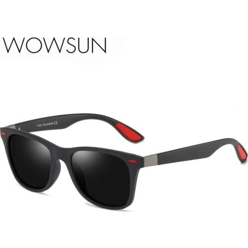 WOWSUN Polarized Sunglasses Men Women Square Frame Unisex Driving Sun Glasses Eyewear Men UV400 Protection WO-017