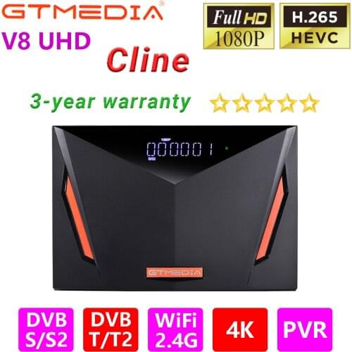 GTmedia V8 UHD 4K Satellite Receiver Built-in WiFi Auto Biss PowerVu Youtube Xtream Cline Newcamd DVB S2 T2 Combo Set Top Box