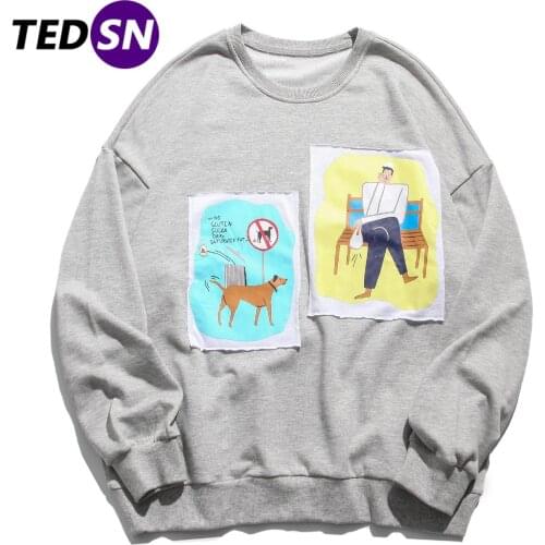 Hip Hop Hoodie Sweatshirt Streetwear Pantchwork Stickers Harajuku Sweatshirt 2020 Autumn Casual Cotton Oversized Hoodie Pullover