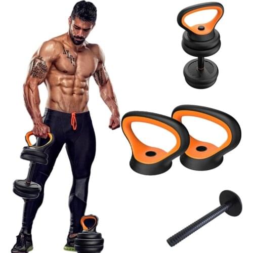 Gym Home Fitness Adjustable Kettlebell Handle Use for Weight Plates Arm Strength Workout Kettle Bell Grip Dumbbell Equipment