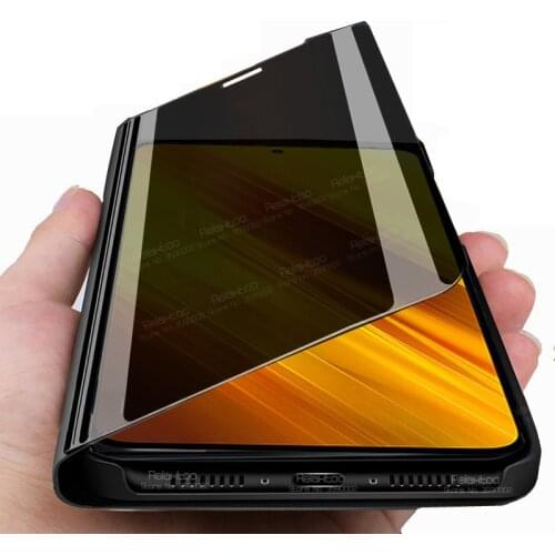 Smart Mirror Flip Case For Xiaomi Poco X3 NFC Mi Pocox3 Xiomi Xaomi Pocophone X 3 Poko 3X Magnetic Back Cover Phone Coque Fundas