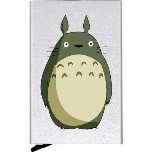 High Quality Spirited Away Totoro Theme Automatic Pop Up Credit Card Holder Cover Rfid Aluminum Pocket Wallet