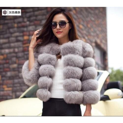 New Arrival 2020 Fashion Women Fur Coat High-Quality Faux Fox Patchwork Fur Short Coat Female Winter Warm Jacket Parkas J26