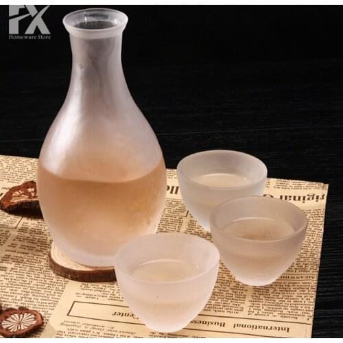 1 Set Glass Japanese Sake 1 Pot 3Cups Set Flagon Liquor Spirits Cups Glass Sake Wine Set Winebowl Small Glass Wine Glass