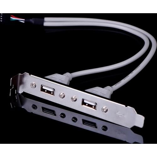 1Pc Header Adapter Hot sale 2 Port USB2.0 Rear Panel Expansion Bracket to Motherboard USB