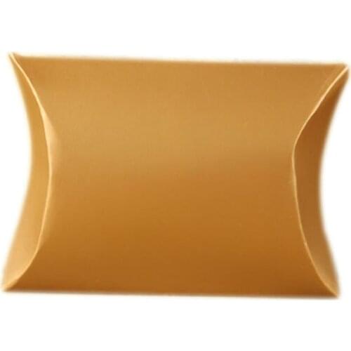 100pcs New Kraft Paper Pillow Shape Wedding Favor Gift Boxes Candy Box Bag Pie Party Bags Eco Friendly Kraft Packaging Promotio