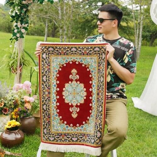 2'x3' Classical turkish design silk carpet handmade qum rug (ZQG374A)