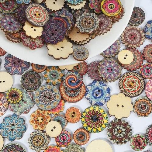 50pcs 2 Holes Natural Wooden Buttons Round Spiral Sewing Buttons For Clothing Garment Scrapbooking Sewing Accessories Child