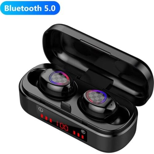 V7 TWS Wireless Bluetooth 5.0 Digital Earbuds Binaural Power Display Earphone 2020