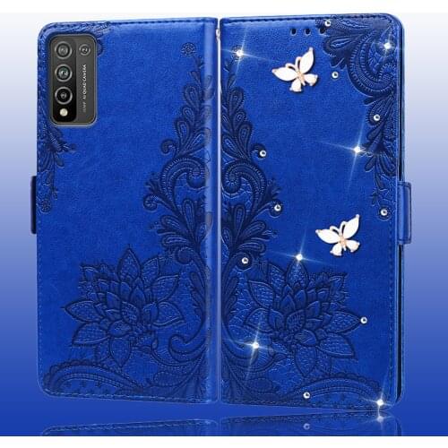 For Huawei Honor 10X Lite Case 6.67" Bling PU Leather Flip Soft Phone Case For Huawei P Smart 2021 Back Cover Huawei Y7A Case