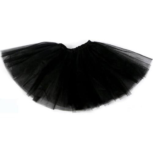 Children Kids Girl Three Layered Ballet Dance Tutu Skirt Classic Solid Color Mini Pleated Dress Elastic Party Petticoat Underski