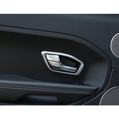 For Left Hand Drive No Memory Button Interior Door Handle Frame Cover Trim 4pcs For Land Rover Range Rover Evoque 2016-2017