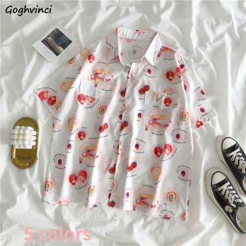 Shirts Women Short Sleeve Oversize Couple Print Funny Students 5 Colors Daily Summer Chic Design Unisex Leisure Blusas Soft Ins