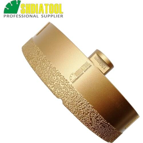 DIATOOL Diameter 150mm Vacuum brazed diamond drilling core bits with 15MM Diamond height M14 connection Drill bits hole saw