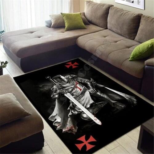 Knights Templar Area Rug 3D All Over Printed Non-slip Mat Dining Room Living Room Soft Bedroom Carpet 07