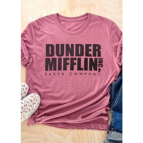 Summer Casual Cute Short Sleeve Lady Tops Tee Women T-Shirt Dunder Mifflin Paper Company Letter Print T-Shirt