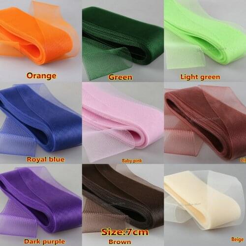 7cm Soft Plain Crin veiling ribbon fabric for crafts, diy hat accessories 100 yard