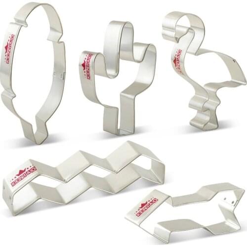 KENIAO Tribal / Boho - Cactus Arrow Cookie Cutter Set - 5 PCS - Biscuit / Fondant / Bread / Pastry Cutters - Stainless Steel