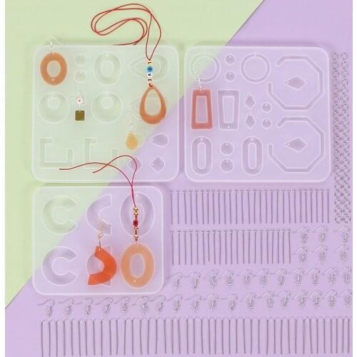 Silicone Resin Kits Jewelry Casting Mold Tools Set Included Jewelry Pendant Moulds, Stud Earrings, Eye Screw Pins And Making