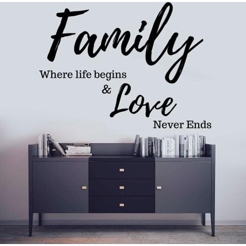 Family Quote Family Love Wall Sticker Motivational Sticker Home Bedroom Wall Art Decoration A00835