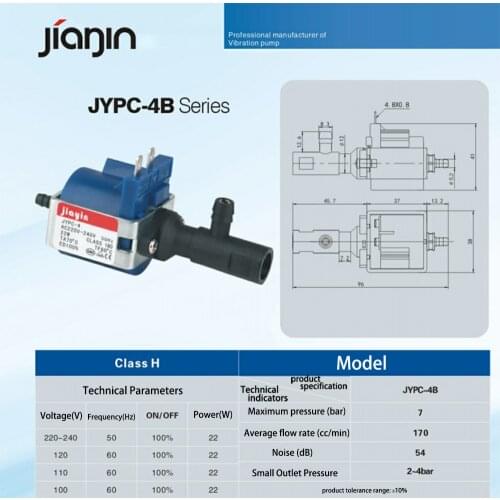 Original Jiayin JYPC-4 22W AC 220V - 240V 0-7bar Pumping Water Suction Pump Electromagnetic Vibration Pump for Appliances