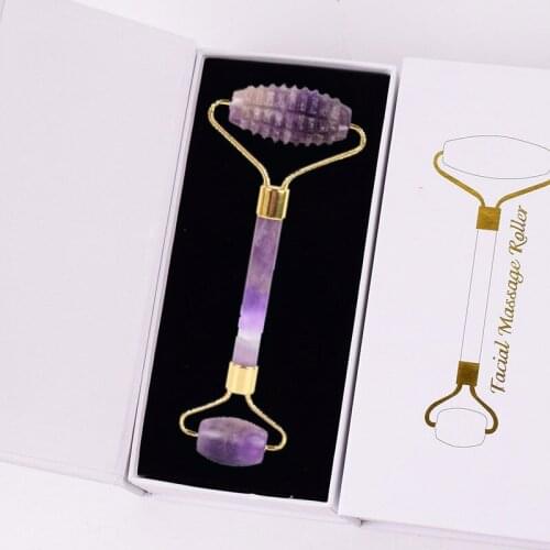 Natural Stone Face Jade Roller with Box Facial Massage Lifting Tool Jade Stone Wrinkle Removal Neck Thin Skin Care Massager