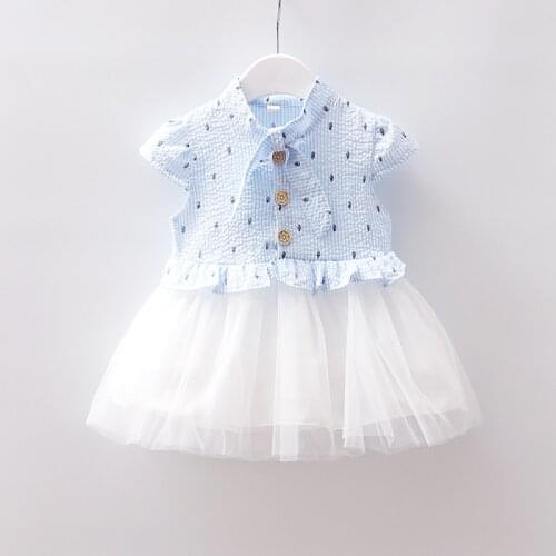 New Baby Girl Clothes Dress Casual Dot Patch Korean Summer Lovely Cotton Cute Pretty Clothing Children Kids Baby Girl Dresses