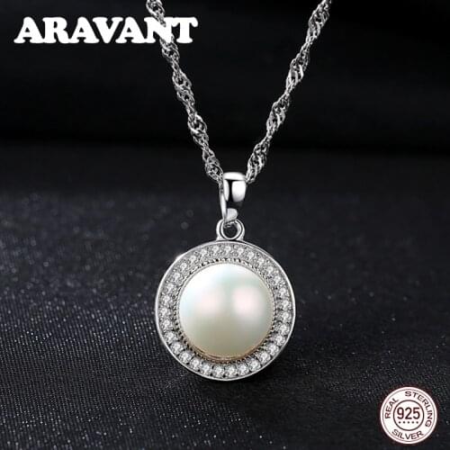 Charm Pearl Jewelry Freshwater Pearl Necklace Pendant 925 Sterling Silver Jewelry Fashion Necklaces For Women 2020 New