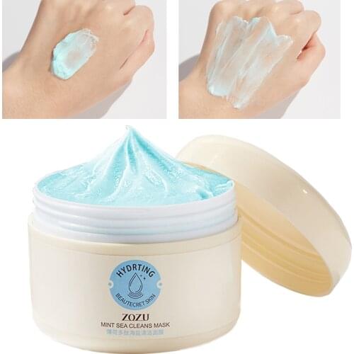 Cleansing Facial Mask Peppermint Polypeptide Sea Salt Gentle Moisturizing Clean Pore Dirt Oil Control Refresh Masks Cream 100G M