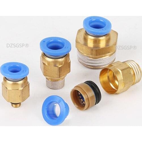 Air Pipe Pneumatic Connector 4mm 6mm 8mm 10mm 12mm Hose Tube Thread size 1/4" 1/2" 1/8" 3/8" Male Quick Coupling