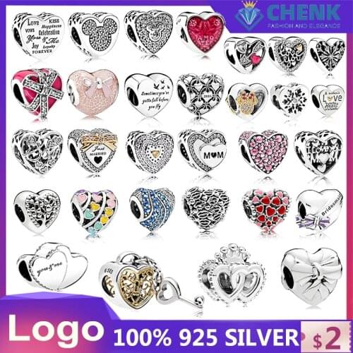 HEART CHARMS Collection 925 Sterling Silver Charm Chinese Factory Original Wholesale for Jewelry Making