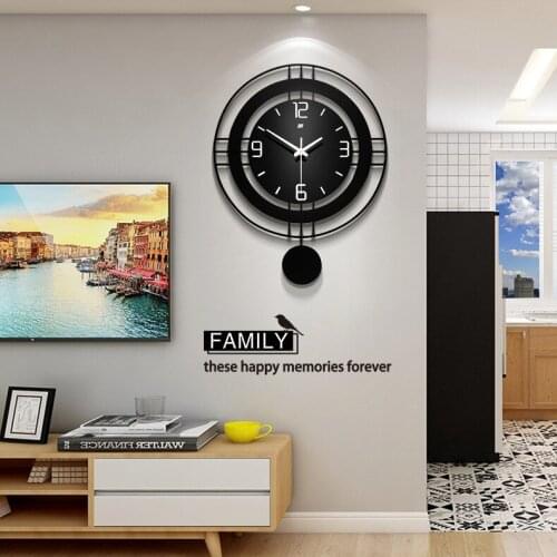 Simple clock wall clock living room creative home decoration wall watch bedroom quiet clock electronic quartz wall clock