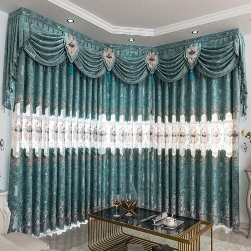 European Style Curtains for Living Room Luxury Lace Curtains for Bedroom Chenel Shades Lace Curtains