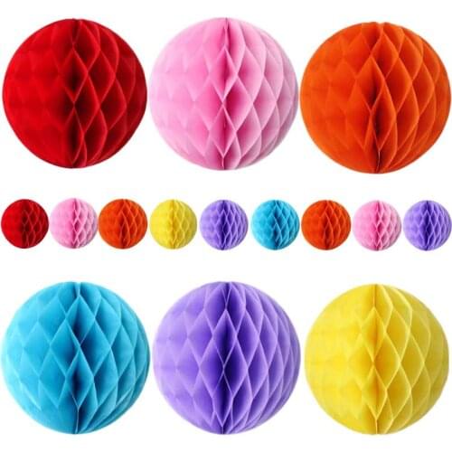 New 15 cm Colorful Tissue Paper Honeycomb Ball Decorations for Birthday Party Baby Shower Wedding Aniversary Home Space Decor