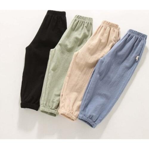 Mosquito Pants Spring Summer Thin Casual Pants Boys Kids Trousers Children Clothing Teenagers Formal Outdoor Elastic Waist High