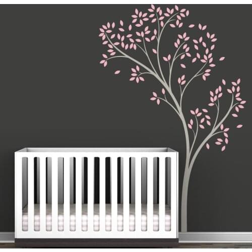 Spring Tree Wall Decal Modern Nursery Kids Baby Room Wall Decor Wall Art Stickers Wallpaper Vinyl Murals Poster Home Decal A217