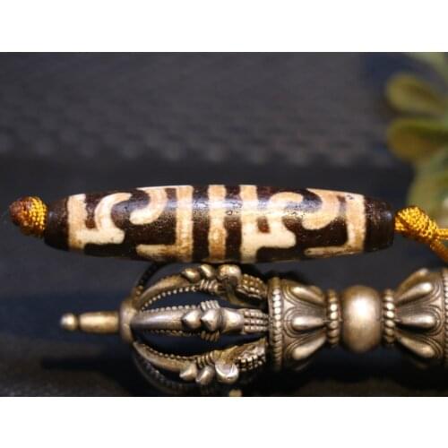Magic Power Tibetan Old Agate vajor Dorje dZi Bead Amulet Timestown
